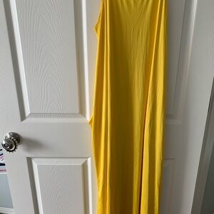 Yellow Spaghetti Strap Maxi
